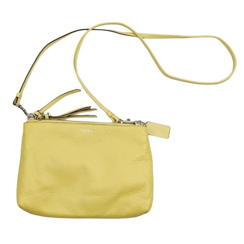Coach New York Yellow Zip 3 Compartment Crossbody